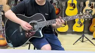 Gabriel acoustic guitar custom shop model LR-Sakura GAC  41 inch Denim black sound test video.