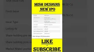 Mish Designs IPO Review | Mish Designs IPO GMP | Mish Designs IPO latest GMP | SMEIPO