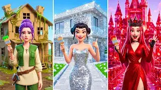 Ruby vs Emerald vs Diamond Huntrix - One Colored House Challenge | KPop Demon Hunters Animation