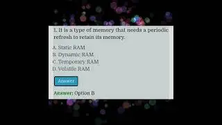 COMPUTER FUNDAMENTALS | Computer Fundamentals MCQ quiz &ndash; Computer Memory | #computer #memory #cpu