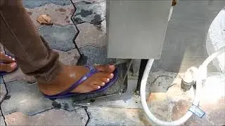 Foot operated water valve