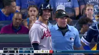 Atlanta Braves Brian Snitker Unhappy about Olson Foul/Fair Ball Call and gets Ejected #braves