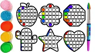 Rainbow Pop It Drawing | different shapes pop it drawing | how to draw a pop it