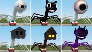 New House Head Train,Water Eye Tower Train,Sprunki Train,Shin Sonic Train Vs Trevor Henderson Train