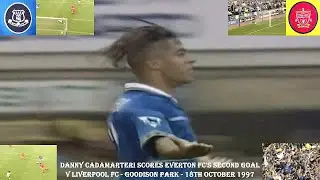DANNY CADAMARTERI SCORES EVERTON FC&rsquo;S SECOND GOAL AGAINST LIVERPOOL FC &ndash; GOODISON PARK - OCT 1997