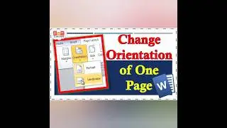 How to Change Orientation of One Page in Word (portrait to landscape) #shorts#viral #trending#msword