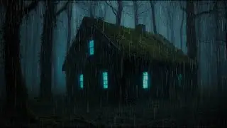 Dark Forest Cabin Rain at Night 🌧️ Eerie Rain Sounds for Deep Sleep & Relaxation