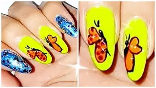 🐝🦋U&ntilde;as que se Vuelven Salvajes! Insectos Naranja y Verde💅🏻