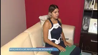 Ber&ccedil;arista que ajudou a socorrer crian&ccedil;as em escola de Agudos se recupera em casa