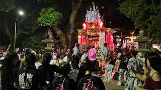 令和7年8月1日生野区清見原神社だんじり夏祭り　宮入　やりまわしなど　中川　腹見　片江　大友