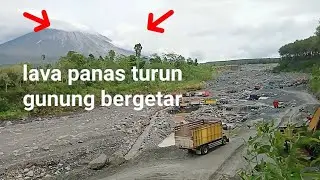 Semeru Lumajang Jatim bergetar mengeluarkan lava panas aktivitas tambang pasir tetap jalan 