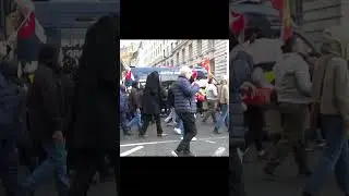 City Police Hold The Line and Escort A Turkish Protest Past Parliament