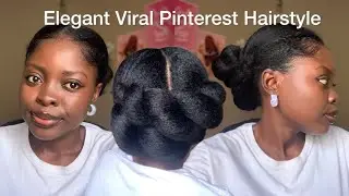 QUICK AND SIMPLE PINTEREST NATURAL HAIRSTYLE FOR WORK || Long Natural hair #naturalhairtutorial
