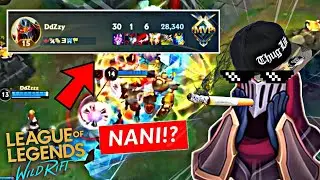 [WILD RIFT] UNKILLABLE JUNGLE ZED *30 KILLS* INSANE DAMAGE WIPES OUT THE ENEMIES