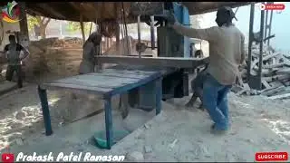 Fastest sawmill Skilled Teamwork neem wood cutting on vartical machines @villageboypro9885