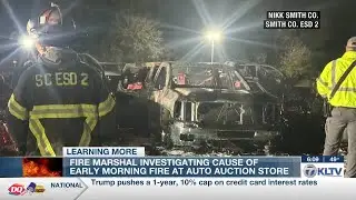 8-vehicle fire at auto auction store causes explosion sounds in Smith County