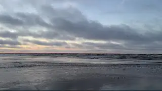 LIVE: Crimson Winter Ocean 🌅 12-Hour Cold Beach Waves for Deep Sleep & Focus (4K)