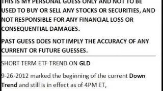 QQQ IWM GLD SLV SPY DIA Trend Guess 11082012