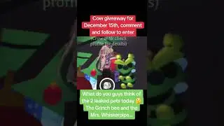 New leaked christmas pets in adoptme Grinch Bee etc Comment and follow for cow giveaway #adoptme
