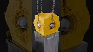 4 Wrecking Balls vs Cube | Satisfying 3D Physics Simulation in Blender #shorts