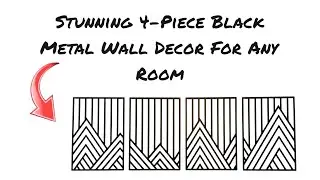 Glamativity Large 4 Pcs Black Abstract Mountain Line Metal Wall Art Review