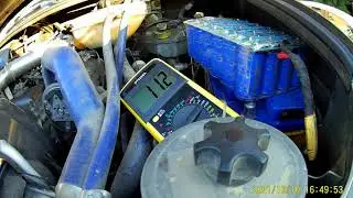 Запуск дизеля ЗМЗ-514.32 от самодельной ионисторной батареи (заряд 11 вольт).