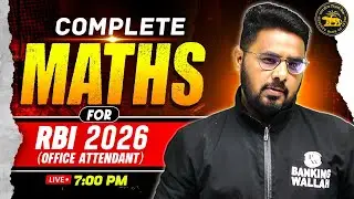 RBI Office Attendant Quant 2026 | Complete Maths for RBI Office Attendant | by Sumit Sir