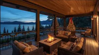 Cozy Lakeside Fireplace Ambience – Relaxing Fire & Night Cabin View