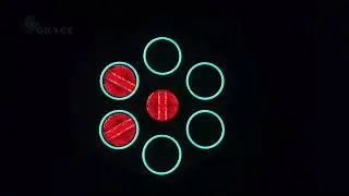 7 -Golden Retro Light LED Halo Stage Lighting Kit with Flashing Background Matrix
