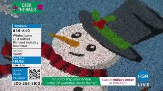Winter Lane LED Glitter Painted Holiday Doormat