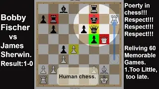 Bobby Fischer vs James Sherwin.  Poetry in chess!!! Respect to legends!! #Fischer#BobbyFischer
