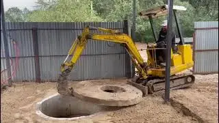 Монтаж колец #миниэкскаватор #благоустройство #земляныеработы #работаем 