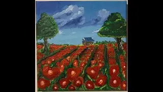 How to paint SIMPLE Red Flower Fields