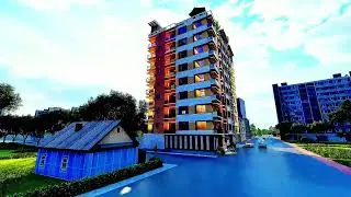 Evening Render || Unitech Bangladesh ||  G+9 Store Building Animation Video || Project Chittagong. 