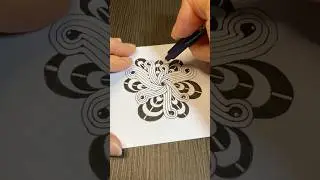 Soothing Black Pen Line Art  Calm Zentangle Flow #Shorts