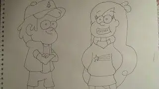 Gravity Falls. Drawing Dipper and Mabel.
