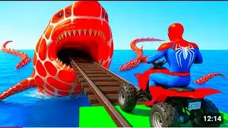 Spider man vs Shark 🦈😱#spiderman @spidermanracing 