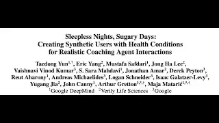 Sleepless Nights, Sugary Days: Creating Users with Health Conditions for Agent Interactions