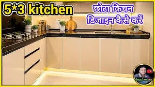 5&times;3 small modular kitchen design idea | tandem kitchen trolley | modular kitchen designs with price