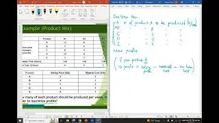 Linear Programming (Lecture #23): SA 3 - Product Mix
