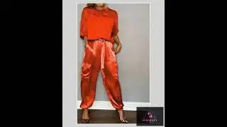 2024 New Autumn Elegant Women's Smooth Satin Set Street Scenery Smooth Satin Hal