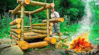 🏕️🔥 I Built a Hidden River Shelter Deep in the Wild | Surviving Storms with My Dog 🌧️🐾