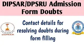 DIPSAR Form Doubts | Admission Form Queries DIPSAR | DIPSAR Admission 2020