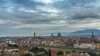 Florence sunrise time lapse from Piazzale Michelangelo