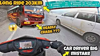 long ride pr crash ho jata 😱Almost dead|Overtake gone wrong|Modified TVs ntorq 🔥