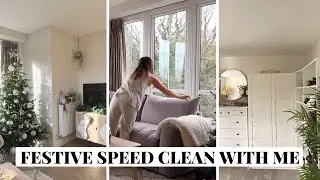 FESTIVE SPEED CLEAN WITH ME | CLEANING A 2 BED HOME AT CHRISTMAS | jessmsheppard