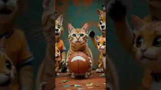 A Story About a Playing Football Cat  #catlife #1million #trending #animation #viral #cartoon #fyp