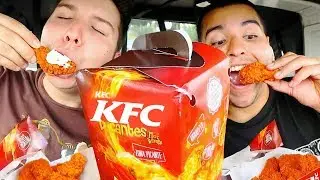 KFC Flamin' Hot Spicy Chicken • Car Eating Show • MUKBANG