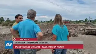TRABAJOS EN BADÉN SOBRE EL DIAMANTE - HABILITAN UN PASO ALTERNATIVO