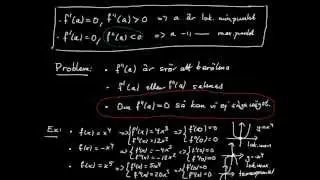 Derivata del 20 - lokala extrempunkter, test med andraderivata